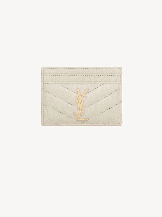 Saint Laurent Accessories - CASSANDRE MATELASSÉ CARD CASE IN GRAIN DE POUDRE LEATHER